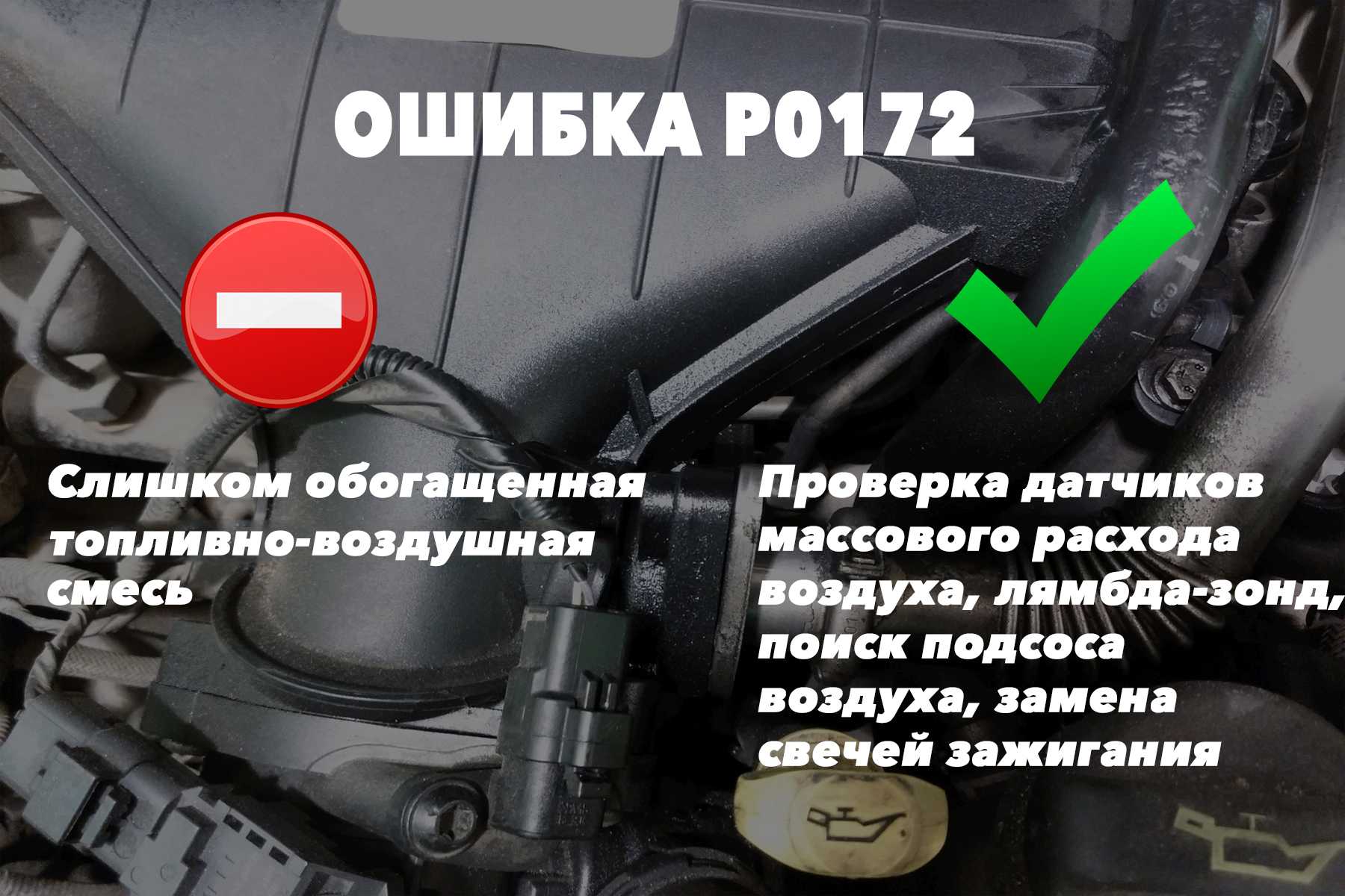 Ошибка p0172 – слишком богатая смесь