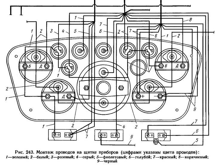 Схема электрики газ 53