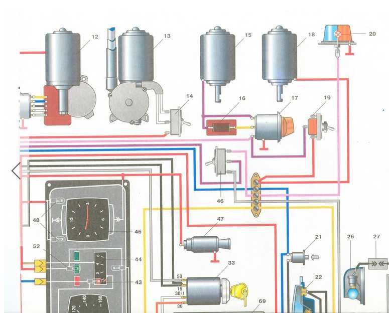 Схема электрооборудования автомобиля волга газ-24 - shematic.net