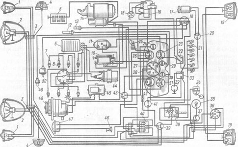 Переключатель поворотов газ 53 схема подключения
