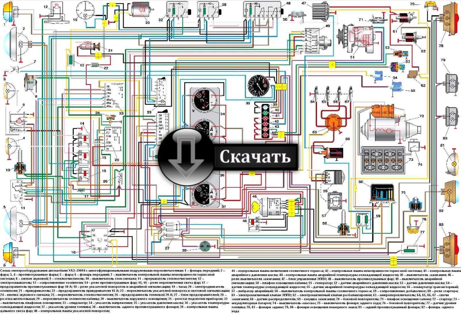 Схема проводки уаз 31512 карбюратор с электронным зажиганием