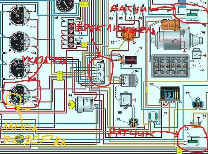Электрическая схема проводки автомобилей уаз-3303 старого образца и ее особенности