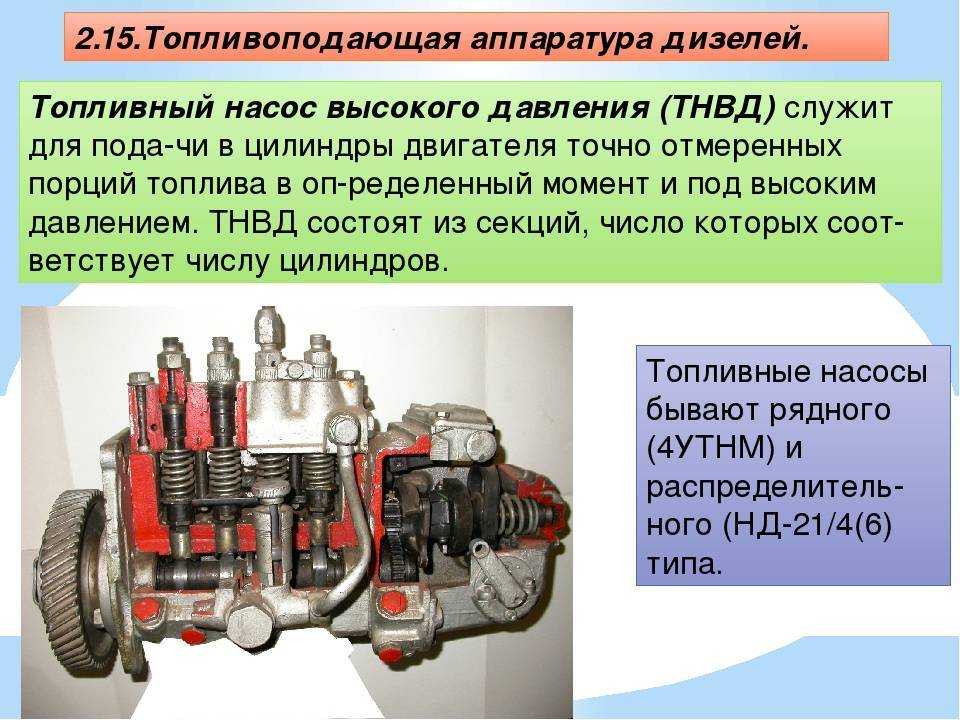 Устройство топливного насоса высокого давления (тнвд): виды топливных насосов высокого давления, и принцип работы топливного насоса