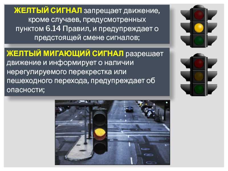 Проезд на желтый сигнал светофора