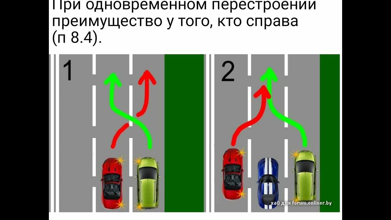 Правила перестроения по полосам из ряда в ряд по пдд